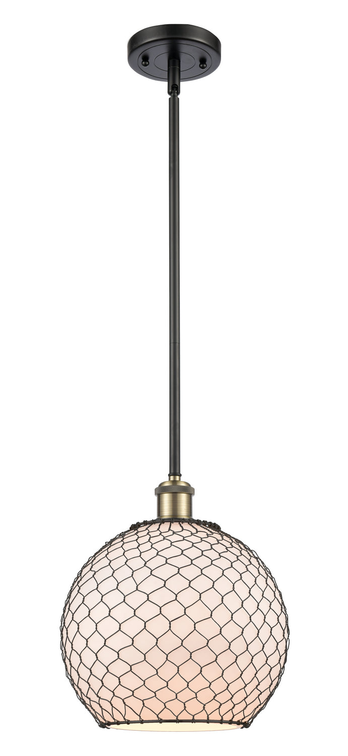 Innovations Ballston 516-1S-BAB-G121-10CBK Pendant Light - Black Antique Brass