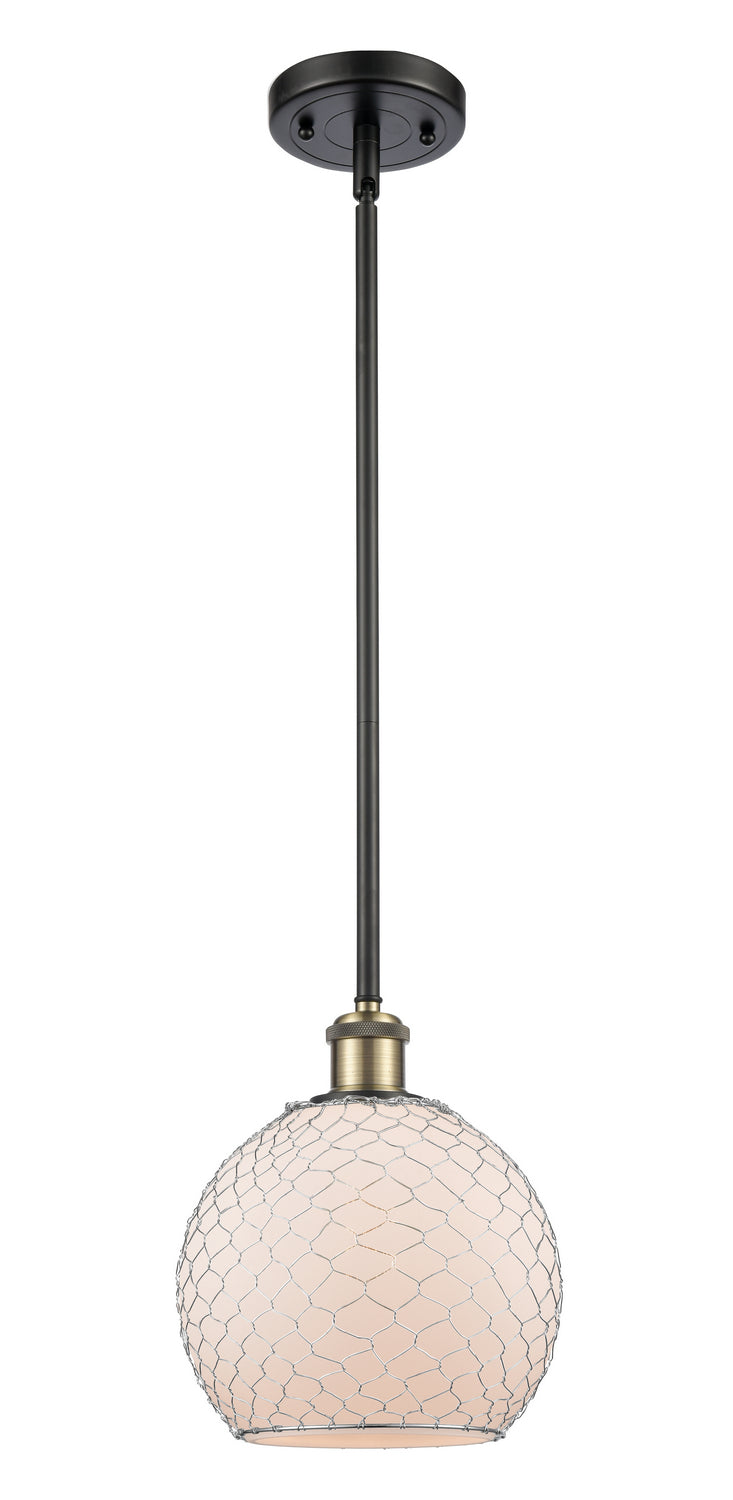 Innovations Ballston 516-1S-BAB-G121-8CSN Pendant Light - Black Antique Brass