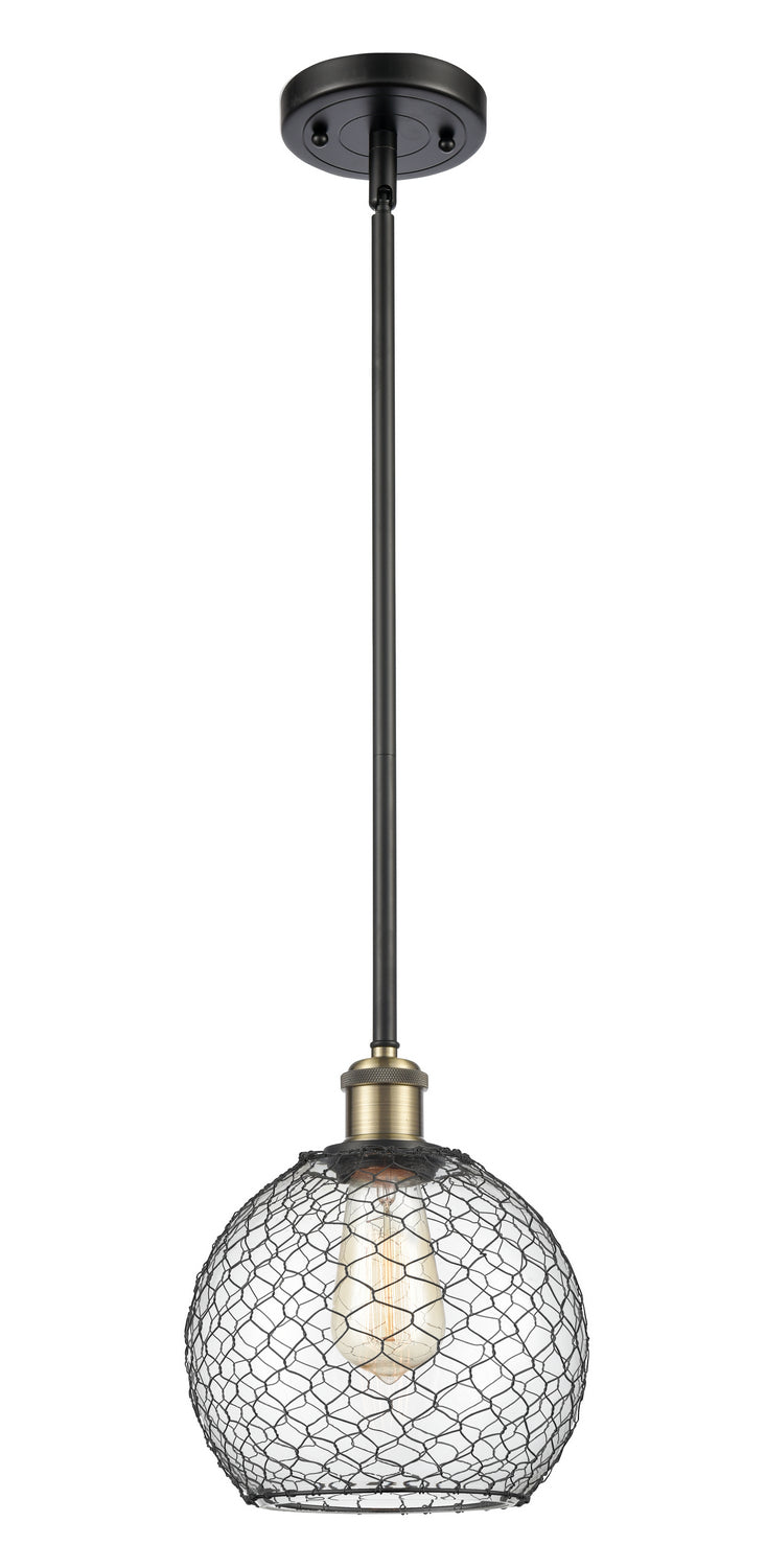 Innovations Ballston 516-1S-BAB-G122-8CBK Pendant Light - Black Antique Brass
