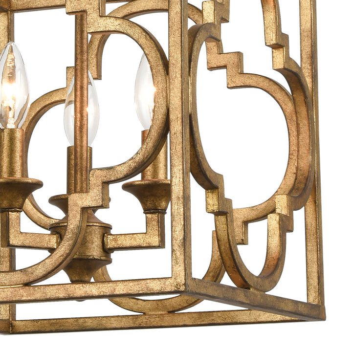 Elk Wembley 75125/3 Pendant Light - Antique Gold