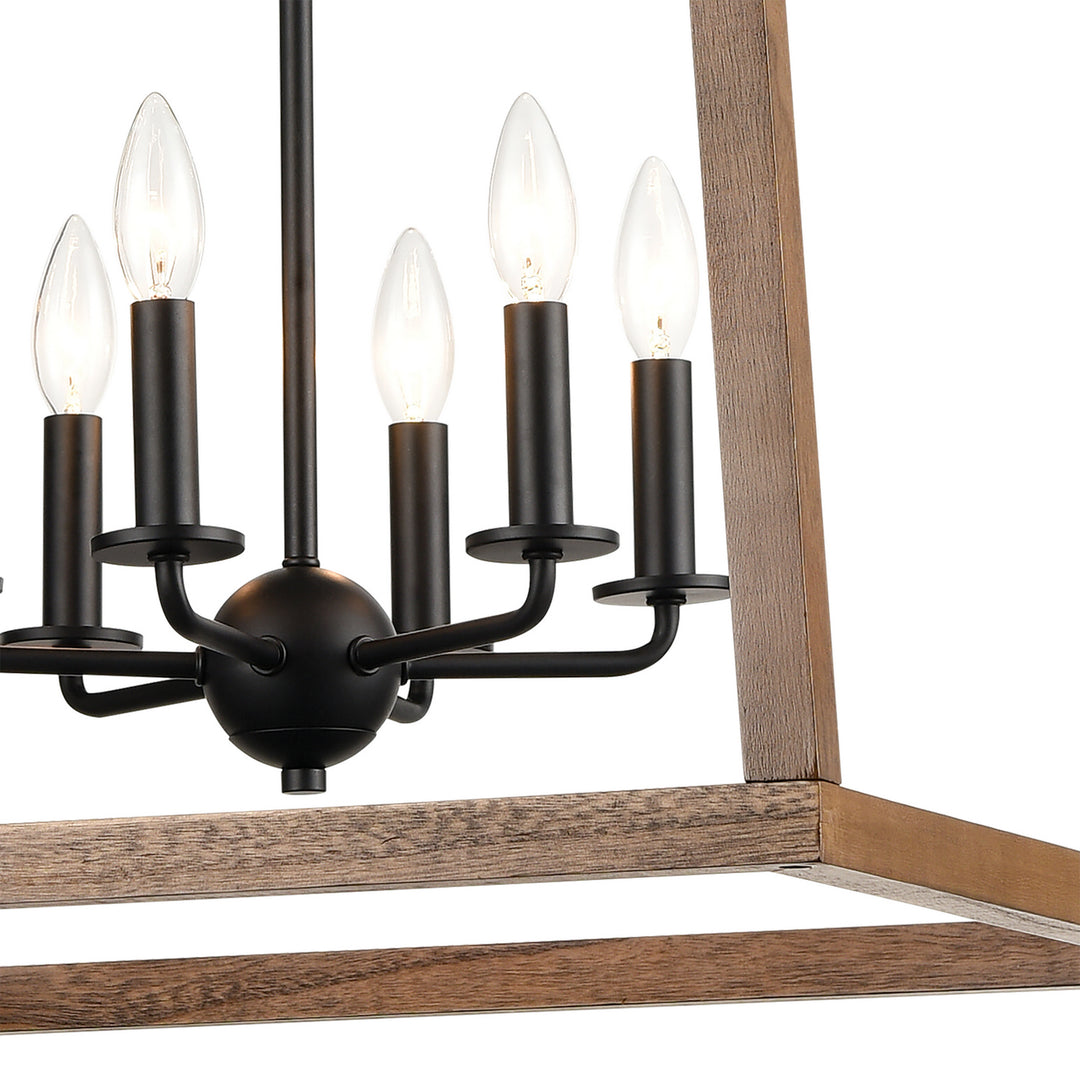 Elk Barrow 81416/6 Pendant Light - Matte Black