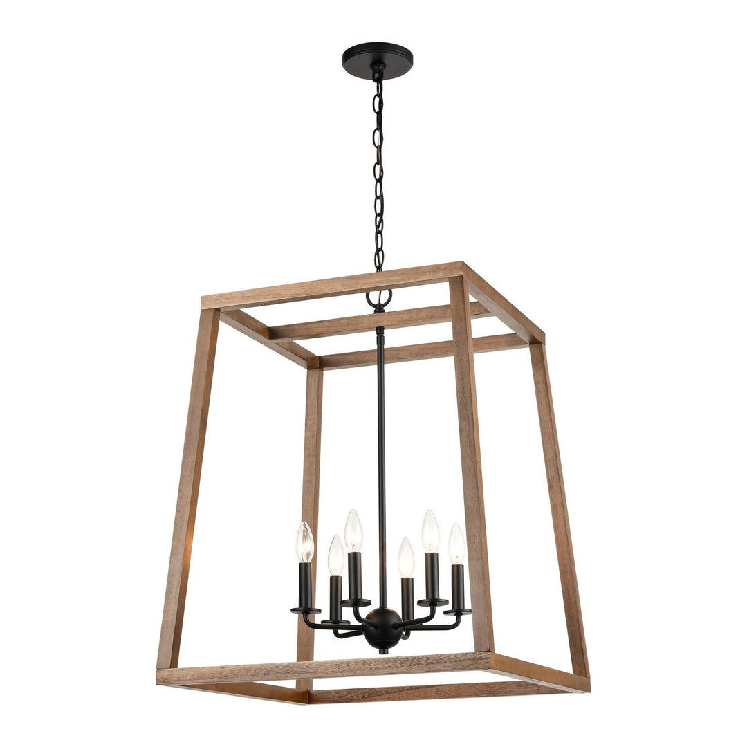 Elk Barrow 81416/6 Pendant Light - Matte Black