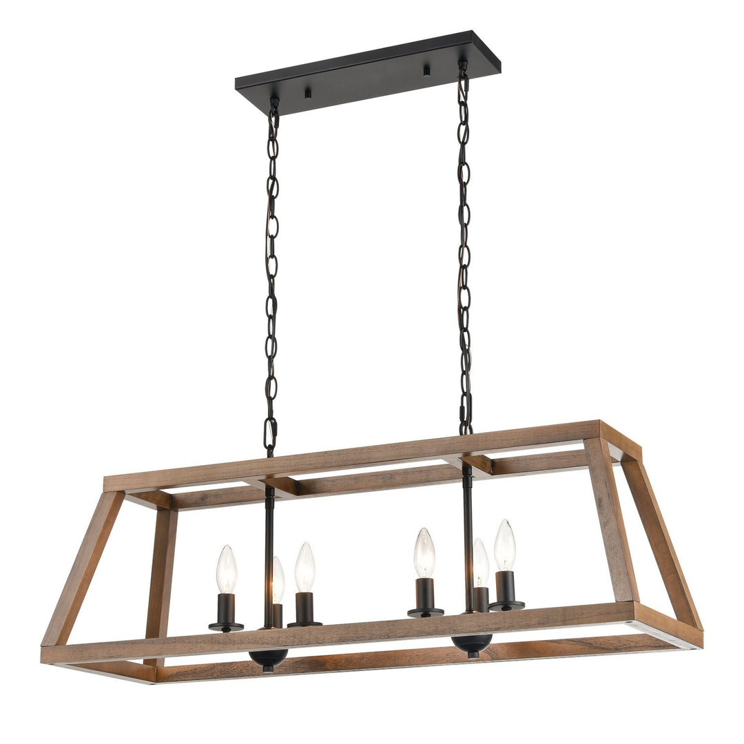 Elk Barrow 81417/6 Pendant Light - Matte Black