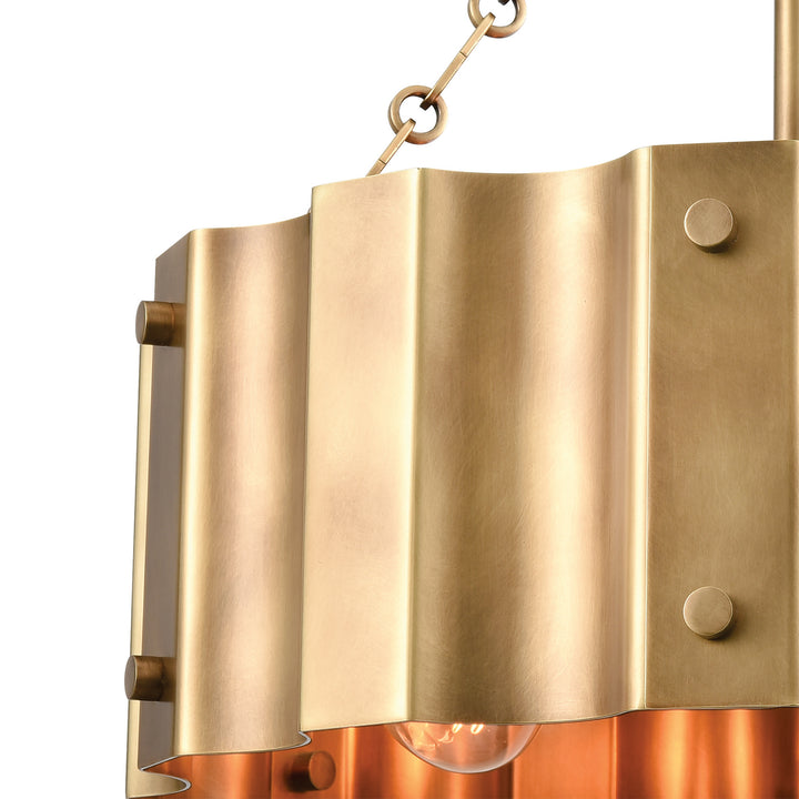 Elk Clausten 89066/3 Ceiling Light - Brass