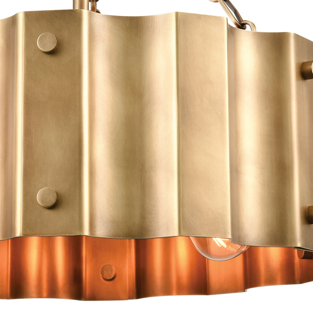 Elk Clausten 89066/3 Ceiling Light - Brass