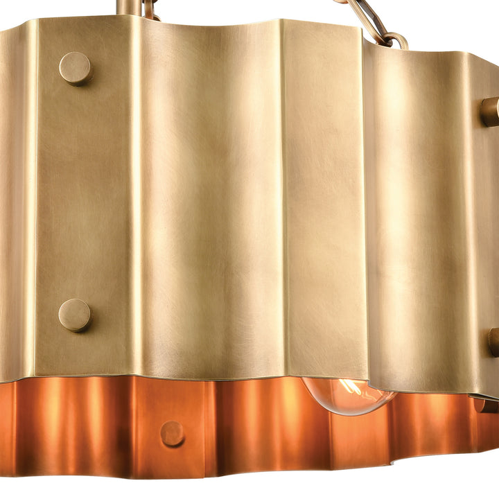 Elk Clausten 89066/3 Ceiling Light - Brass