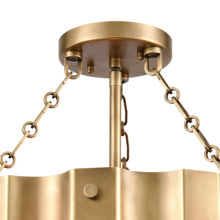 Elk Clausten 89066/3 Ceiling Light - Brass
