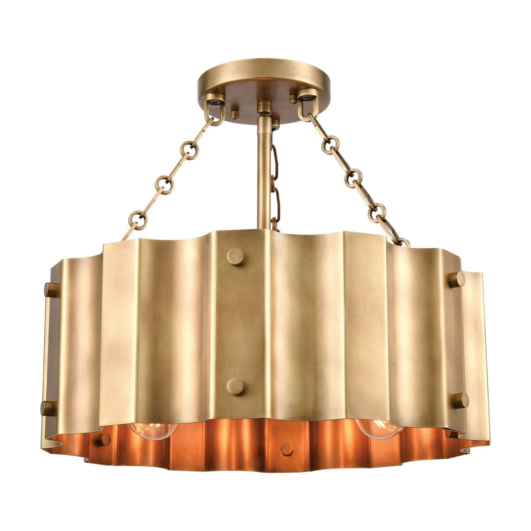 Elk Clausten 89066/3 Ceiling Light - Brass
