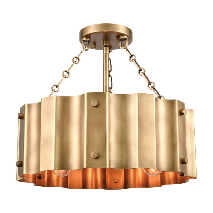 Elk Clausten 89066/3 Ceiling Light - Brass