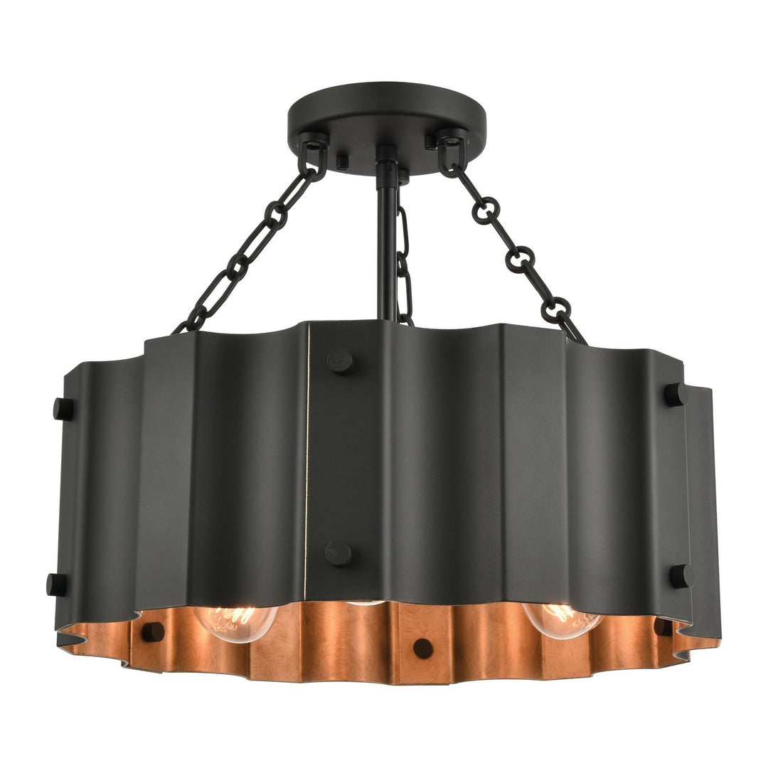 Elk Clausten 89076/3 Ceiling Light - Black