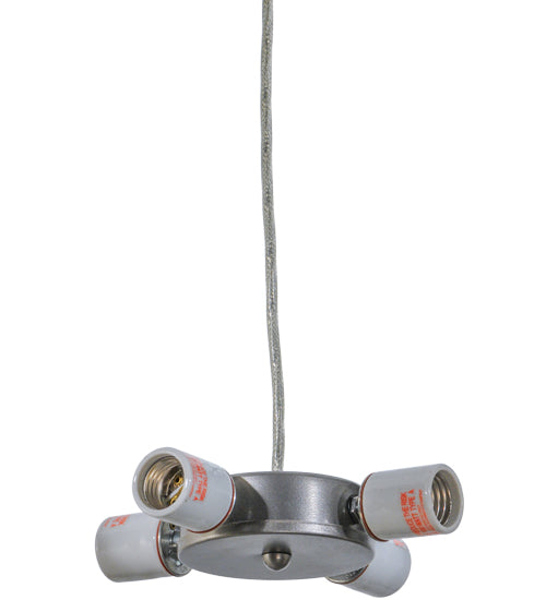 Meyda Tiffany Lighting 104580 Brushed Nickel Four Light Inverted Pendant Hardware Utility Light Pewter, Nickel, Silver