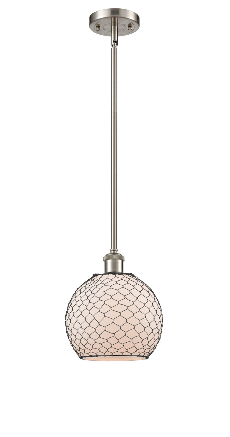 Innovations Ballston 516-1S-SN-G121-8CBK Pendant Light - Brushed Satin Nickel