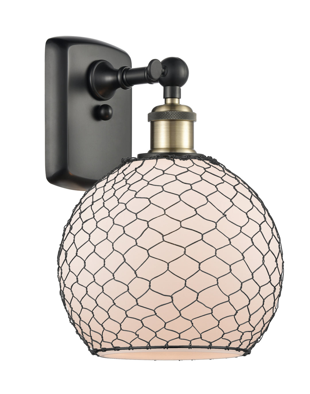 Innovations Ballston 516-1W-BAB-G121-8CBK Wall Sconce Light - Black Antique Brass