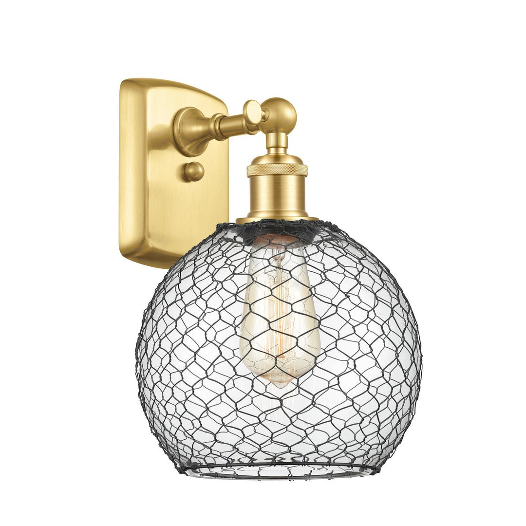 Innovations Ballston 516-1W-SG-G122-8CBK Wall Sconce Light - Satin Gold