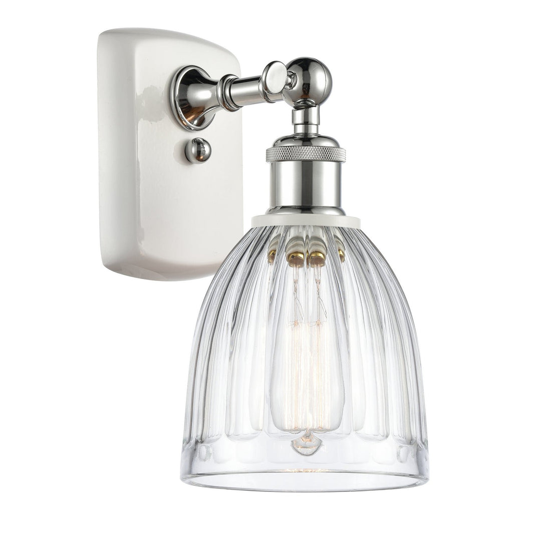 Innovations Ballston 516-1W-WPC-G442 Wall Sconce Light - White and Polished Chrome