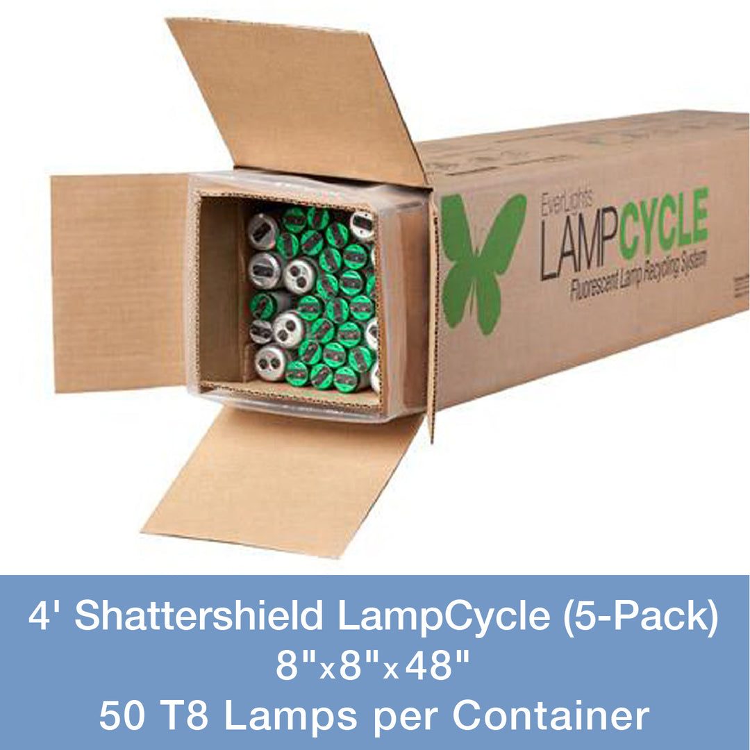 Everlights Recycling 9003022  4` Shattershield Lampcycle (5-Pack) Mail-In Kit Decor Bronze / Dark