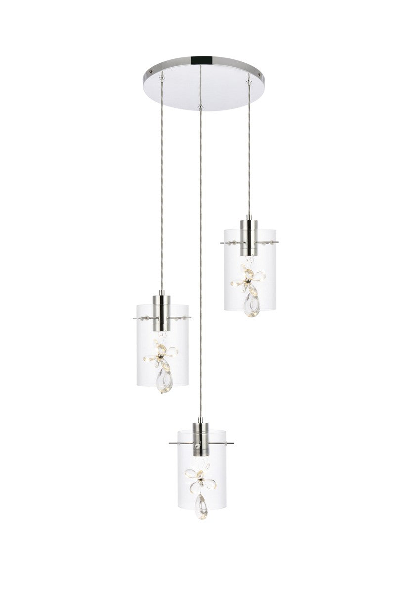 Elegant Hana 5202D16C Pendant Light - Chrome