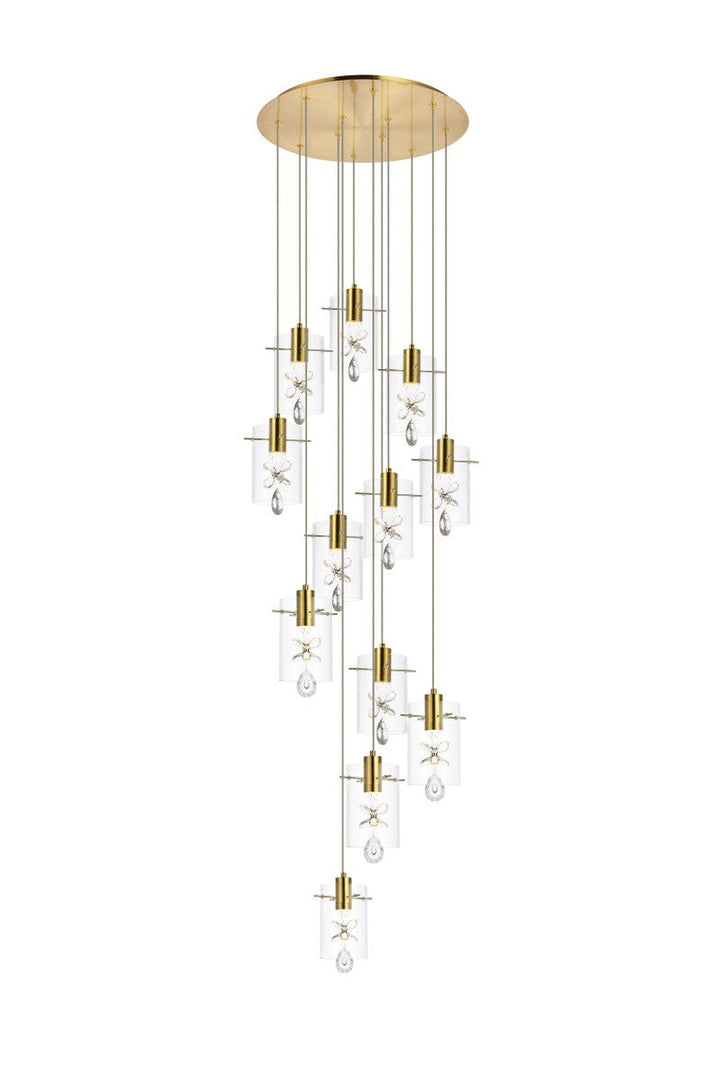 Elegant Hana 5202D22G Pendant Light - Gold