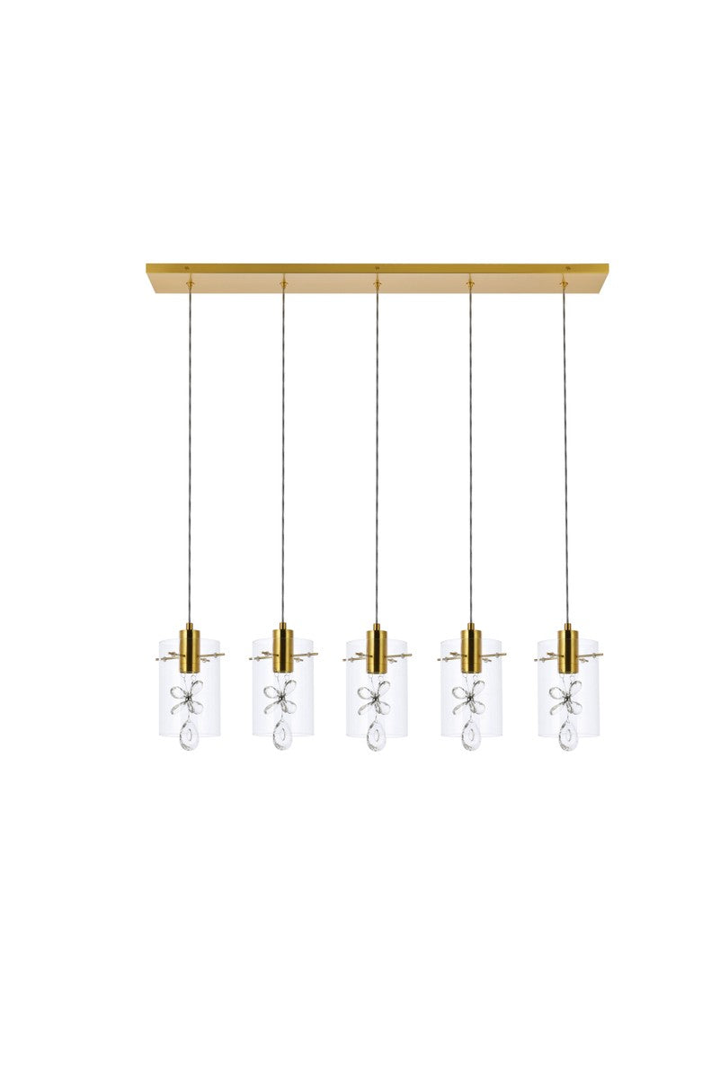 Elegant Hana 5202D36G Pendant Light - Gold