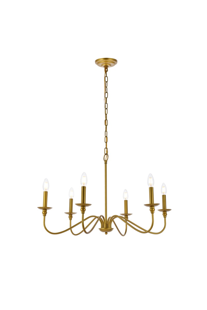 Elegant Rohan LD5056D30BR Chandelier Light - Brass