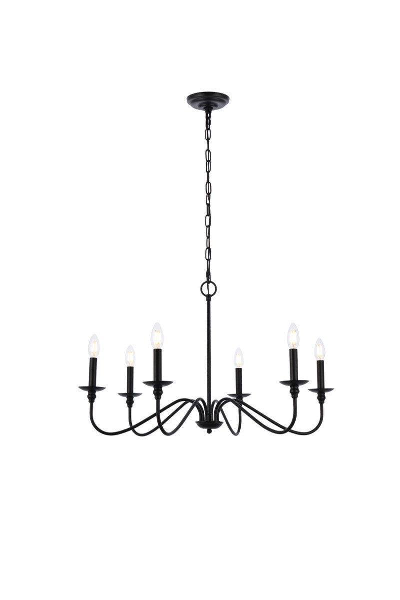 Elegant Rohan LD5056D30MB Chandelier Light - Matte Black