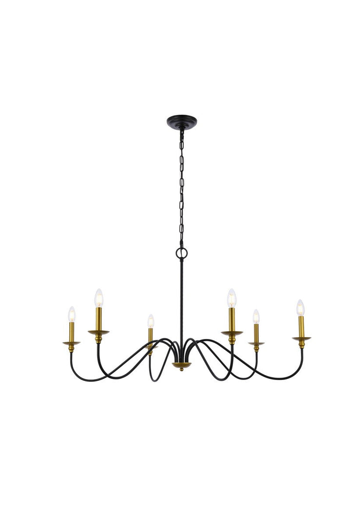 Elegant Rohan LD5056D42BRB Chandelier Light - Brass And Black