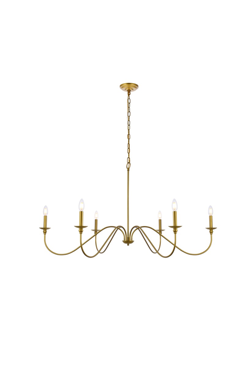 Elegant Rohan LD5056D48BR Chandelier Light - Brass