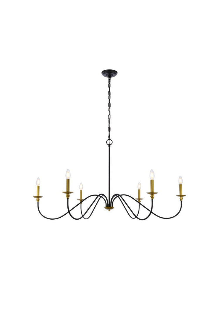 Elegant Rohan LD5056D48BRB Chandelier Light - Brass And Black