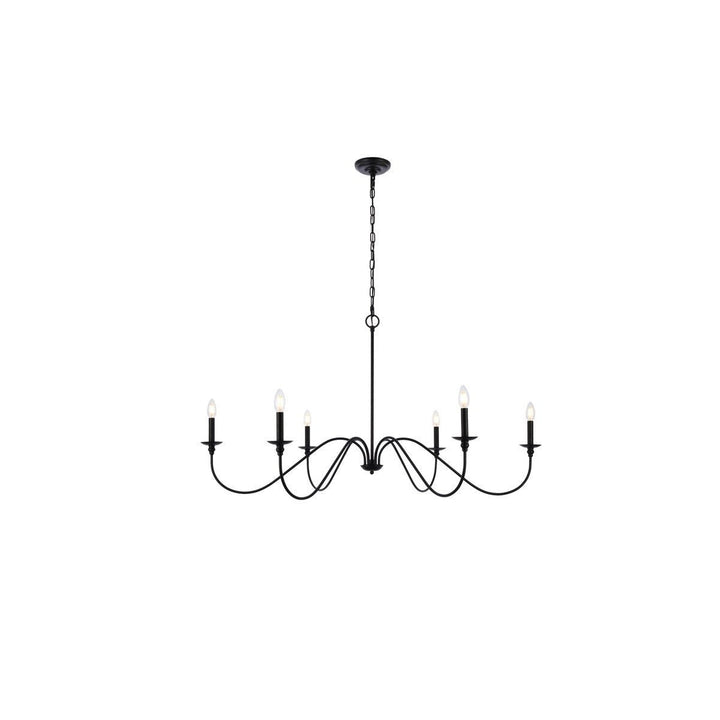 Elegant Rohan LD5056D48MB Chandelier Light - Matte Black