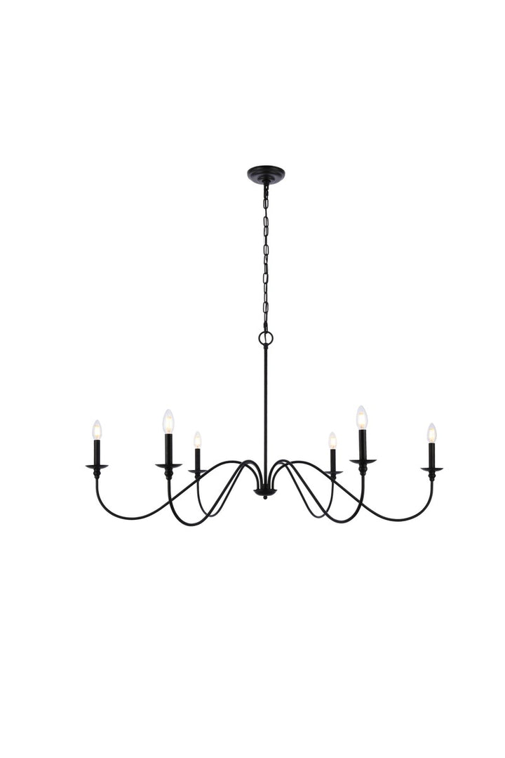 Elegant Rohan LD5056D48MB Chandelier Light - Matte Black