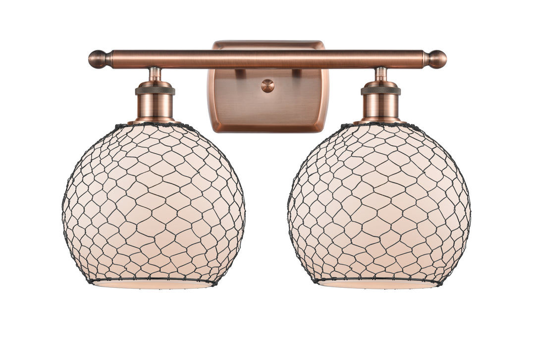 Innovations Ballston 516-2W-AC-G121-8CBK Bath Vanity Light 16 in. wide - Antique Copper