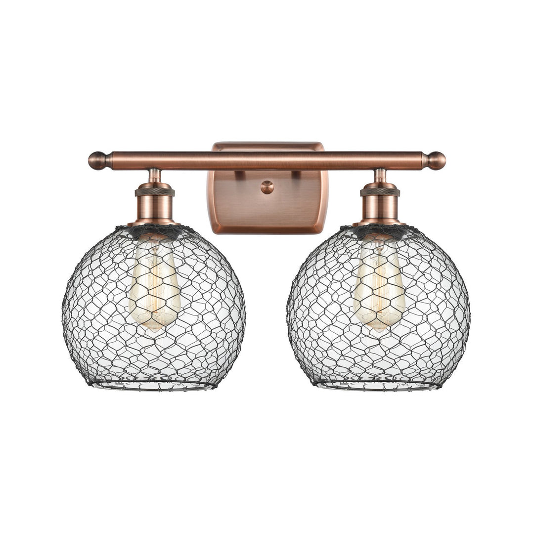 Innovations Ballston 516-2W-AC-G122-8CBK Bath Vanity Light 16 in. wide - Antique Copper