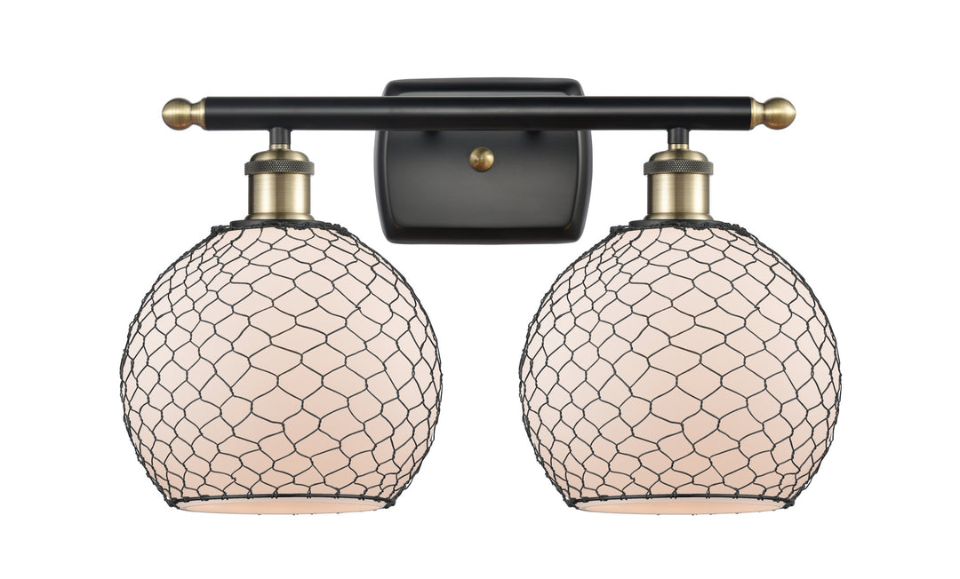 Innovations Ballston 516-2W-BAB-G121-8CBK Bath Vanity Light 16 in. wide - Black Antique Brass