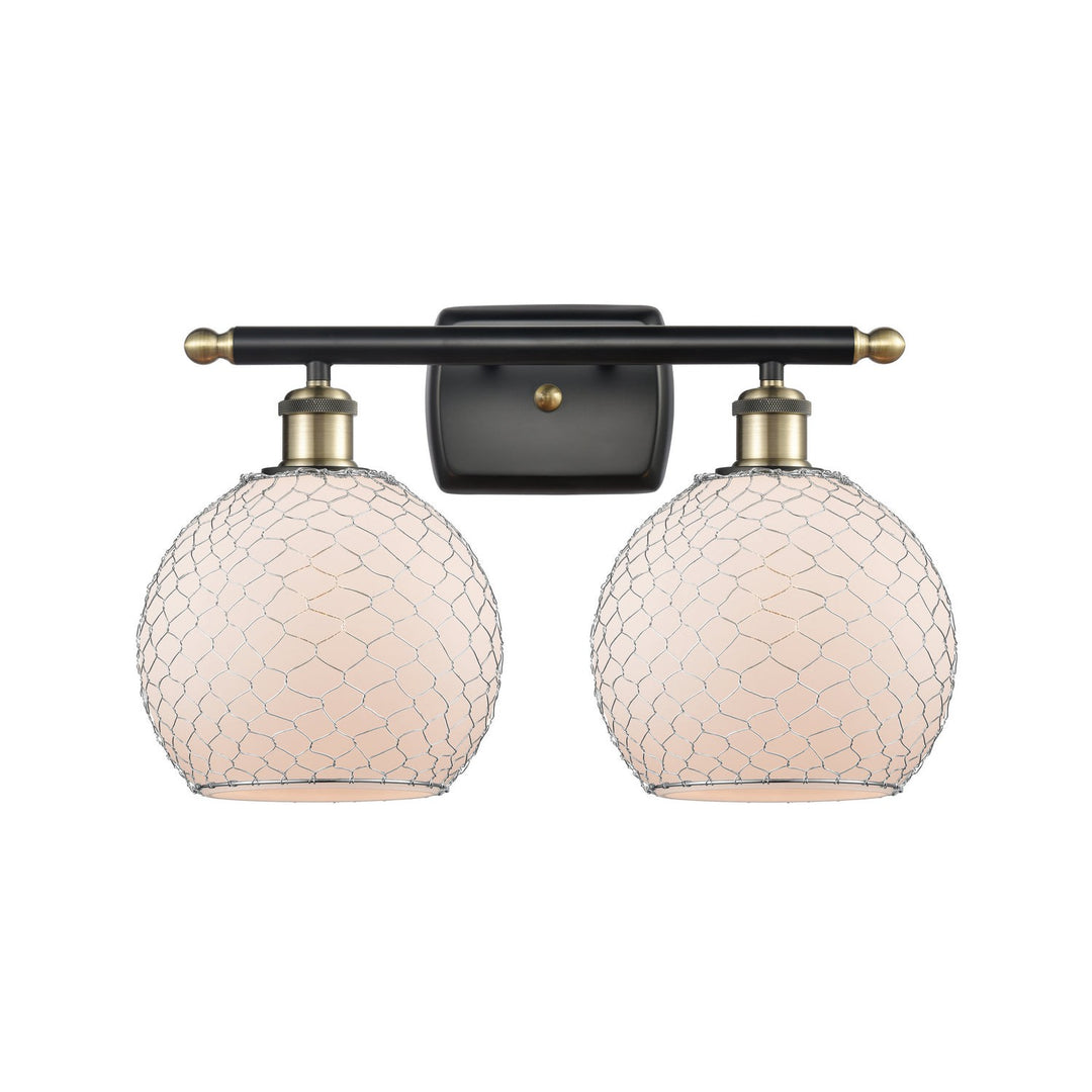 Innovations Ballston 516-2W-BAB-G121-8CSN Bath Vanity Light 16 in. wide - Black Antique Brass