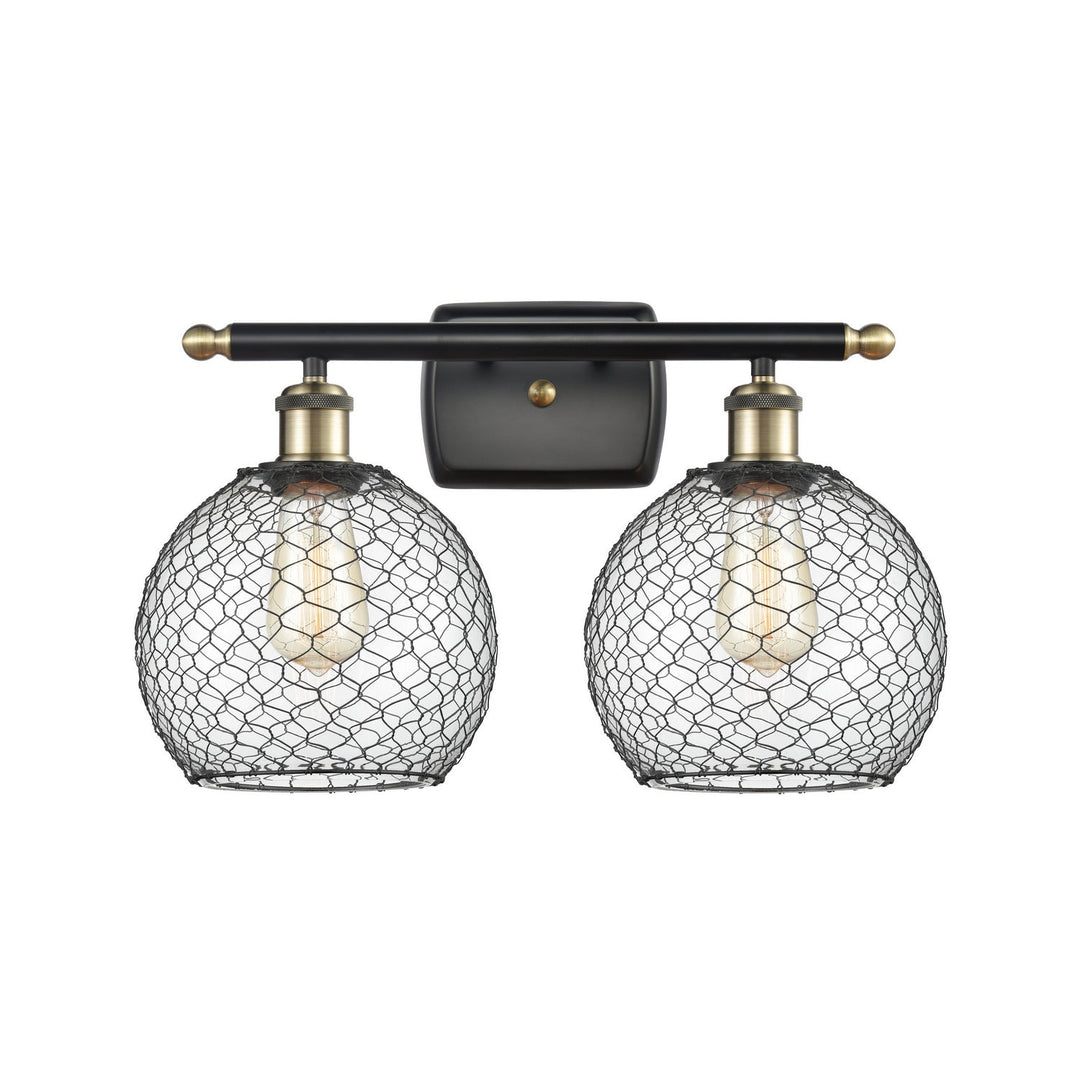 Innovations Ballston 516-2W-BAB-G122-8CBK Bath Vanity Light 16 in. wide - Black Antique Brass