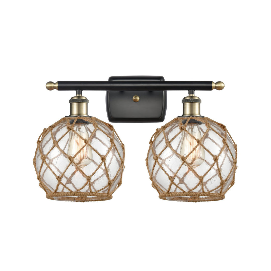 Innovations Ballston 516-2W-BAB-G122-8RB Bath Vanity Light 16 in. wide - Black Antique Brass