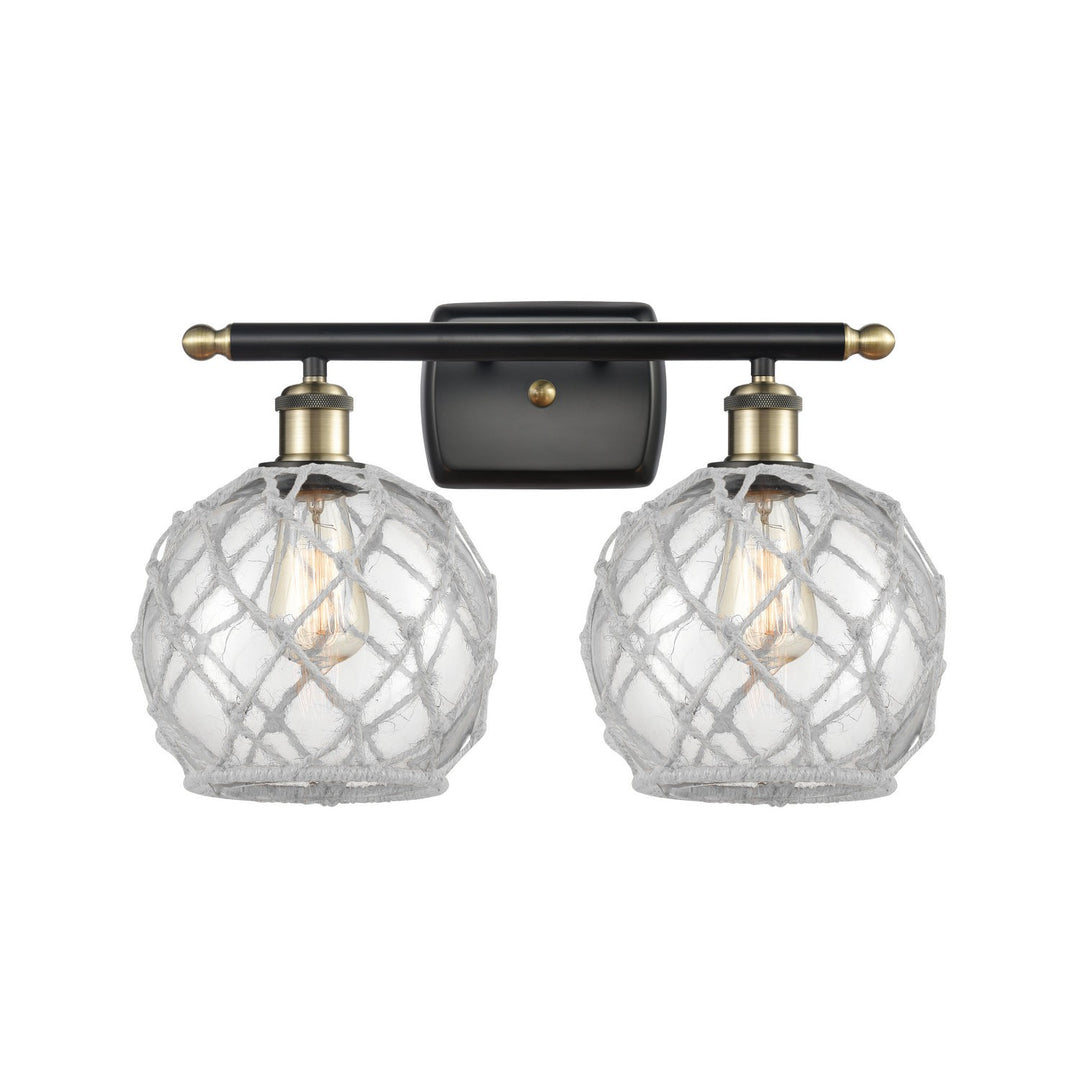 Innovations Ballston 516-2W-BAB-G122-8RW Bath Vanity Light 16 in. wide - Black Antique Brass