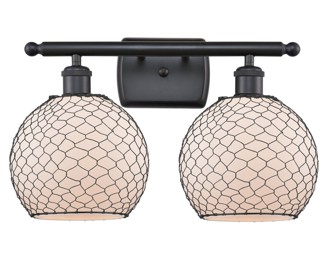 Innovations Ballston 516-2W-BK-G121-8CBK Bath Vanity Light 16 in. wide - Matte Black