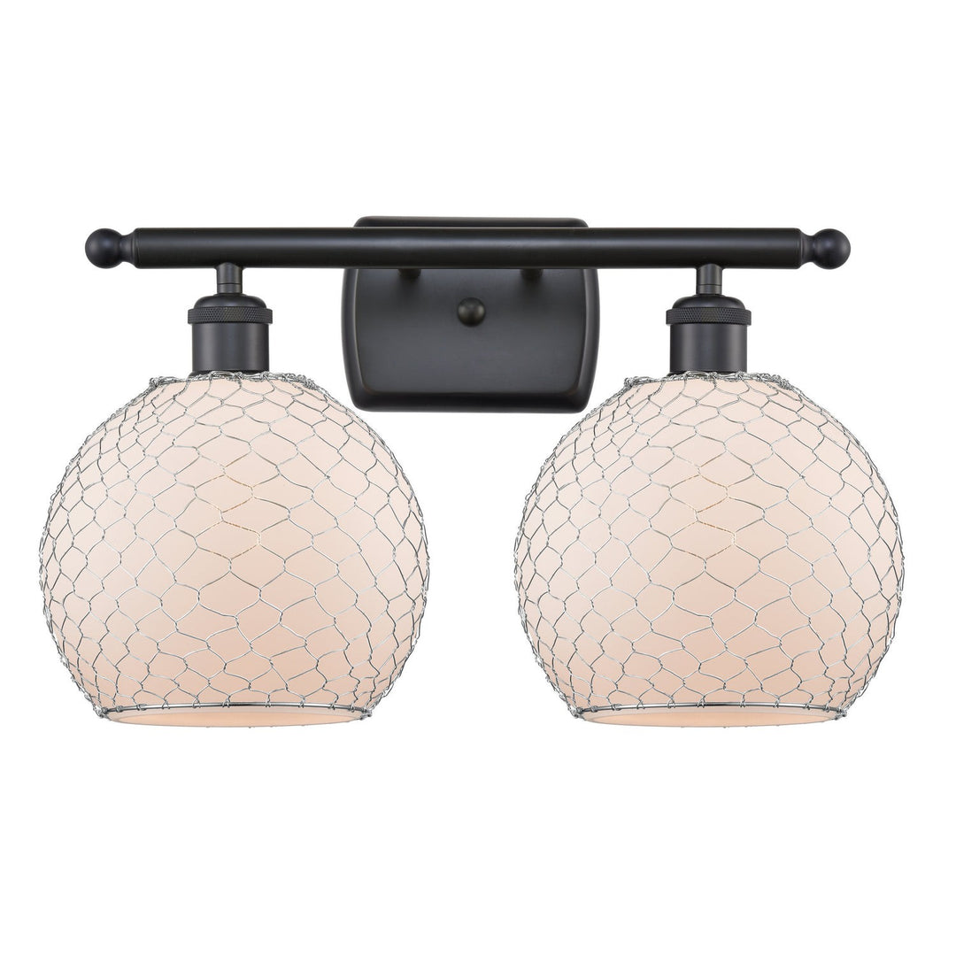 Innovations Ballston 516-2W-BK-G121-8CSN Bath Vanity Light 16 in. wide - Matte Black