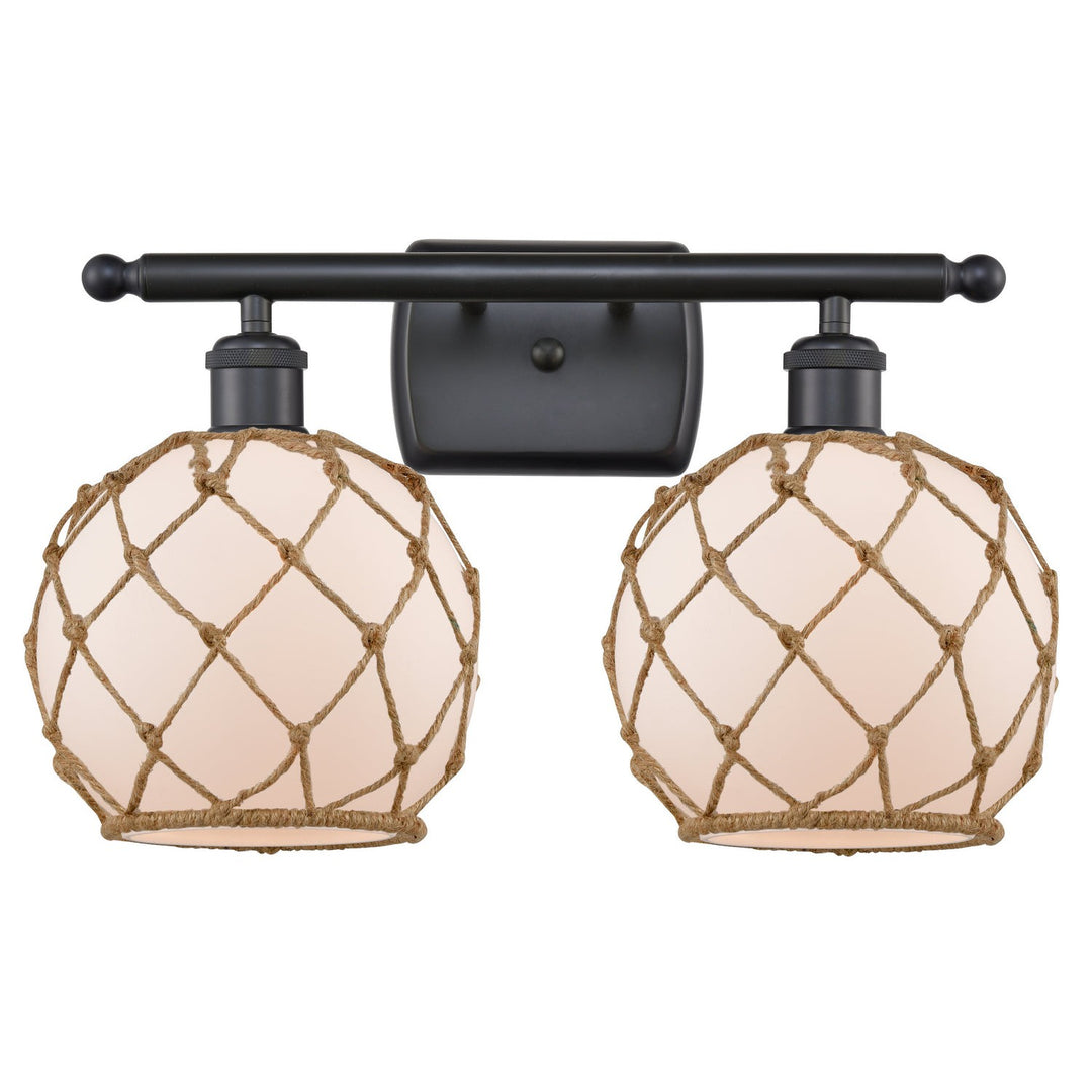 Innovations Ballston 516-2W-BK-G121-8RB Bath Vanity Light 16 in. wide - Matte Black