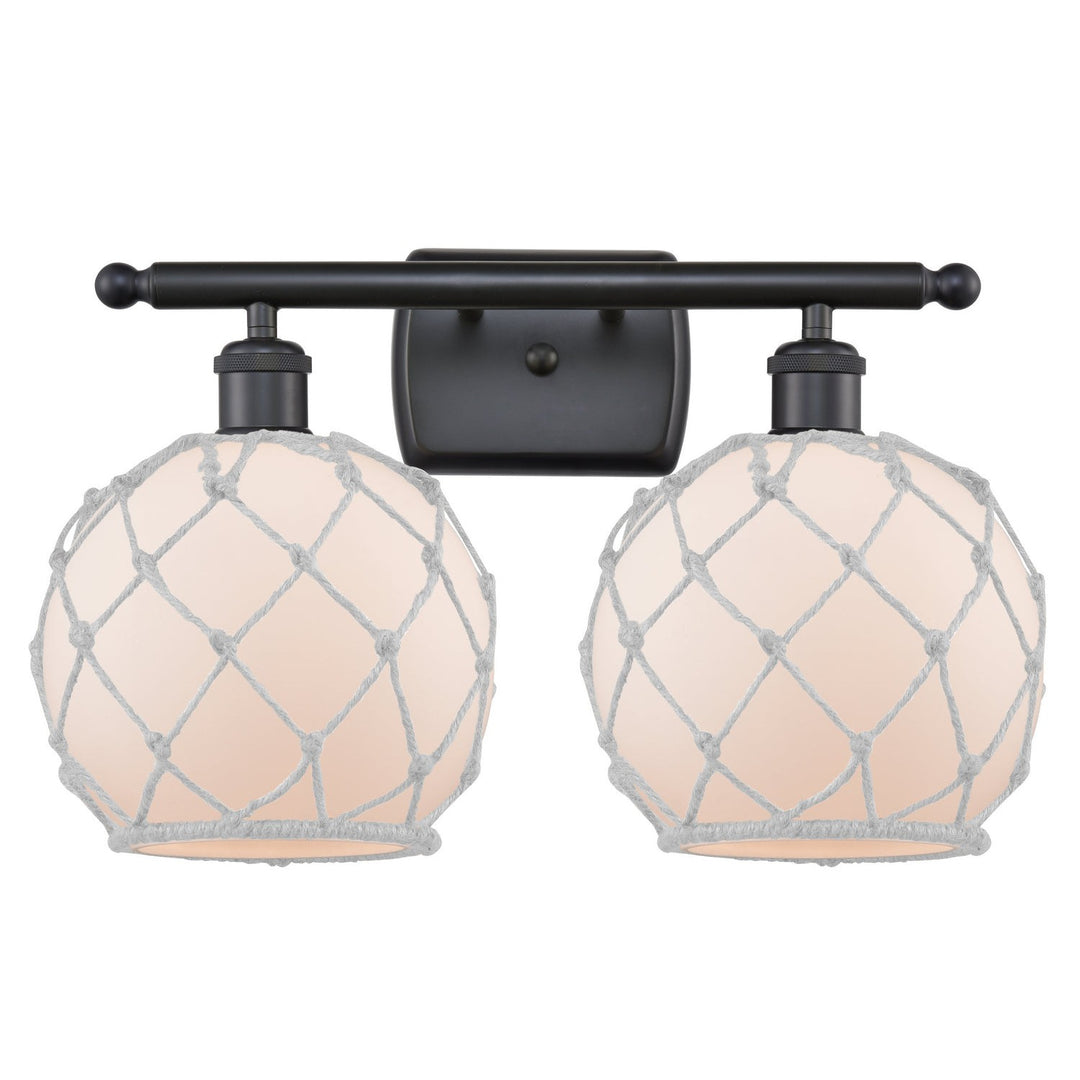 Innovations Ballston 516-2W-BK-G121-8RW Bath Vanity Light 16 in. wide - Matte Black