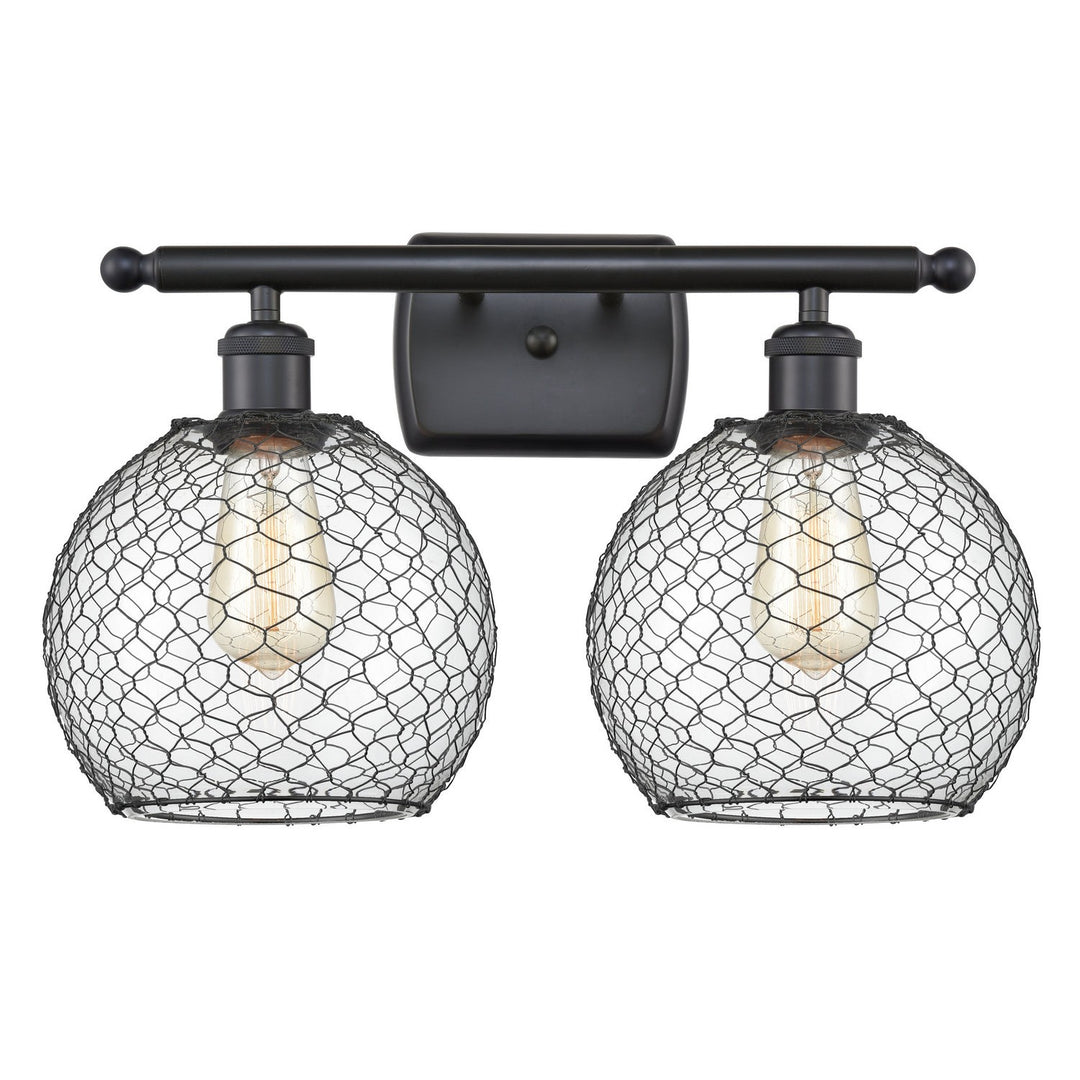 Innovations Ballston 516-2W-BK-G122-8CBK Bath Vanity Light 16 in. wide - Matte Black