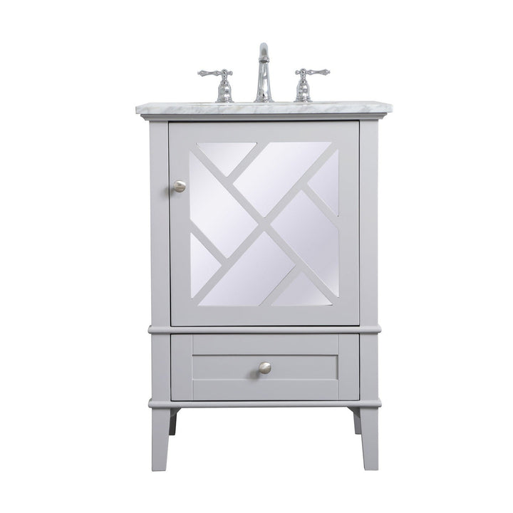 Elegant Lighting VF30224GR Luxe Single Bathroom Vanity Plumbing Gray