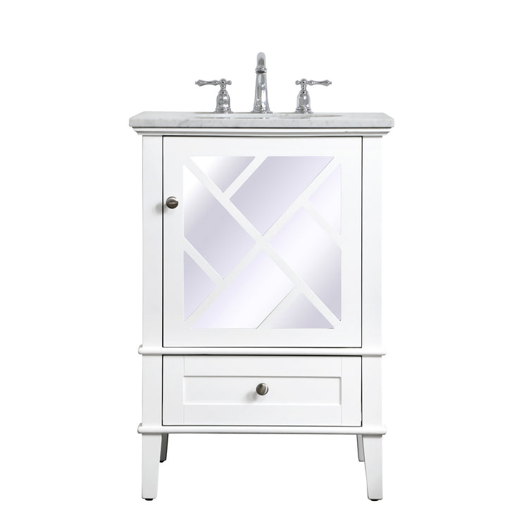 Elegant Lighting VF30224WH Luxe Single Bathroom Vanity Plumbing White