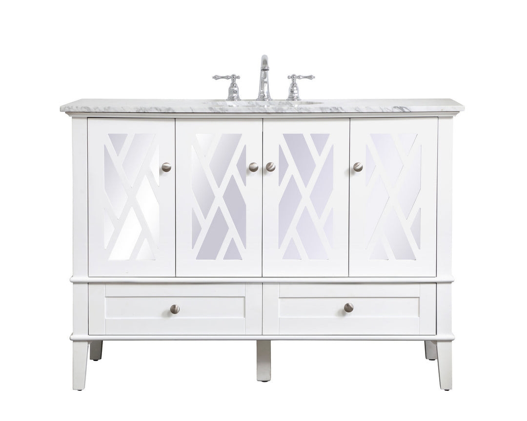 Elegant Lighting VF30248WH Luxe Single Bathroom Vanity Set Plumbing White