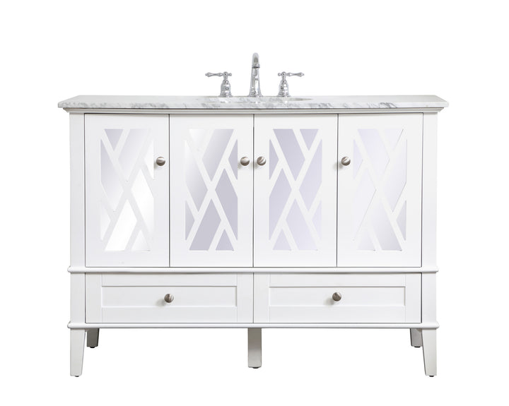 Elegant Lighting VF30248WH Luxe Single Bathroom Vanity Set Plumbing White