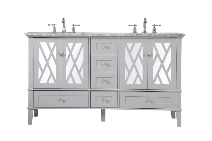 Elegant Lighting VF30260DGR Luxe Double Bathroom Vanity Set Plumbing Gray