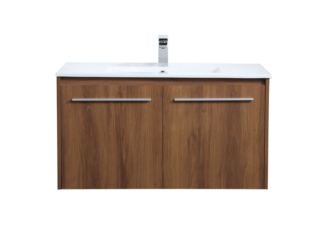 Elegant Lighting VF44036WB  Rasina Plumbing Walnut Brown