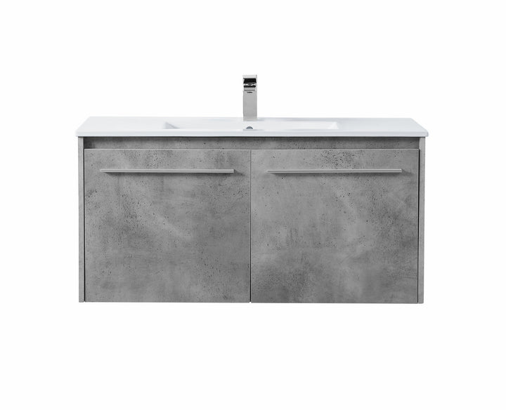 Elegant Lighting VF45040CG Tessa Single Bathroom Floating Vanity Plumbing Gray