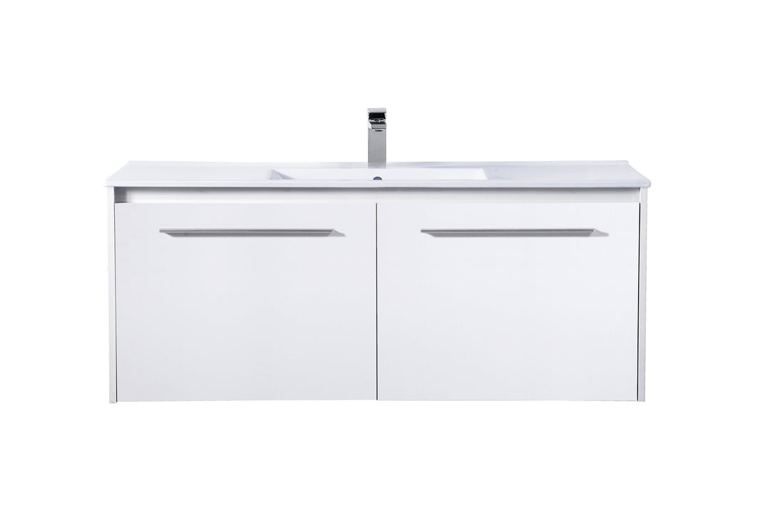 Elegant Lighting VF45048WH Tessa Single Bathroom Floating Vanity Plumbing White